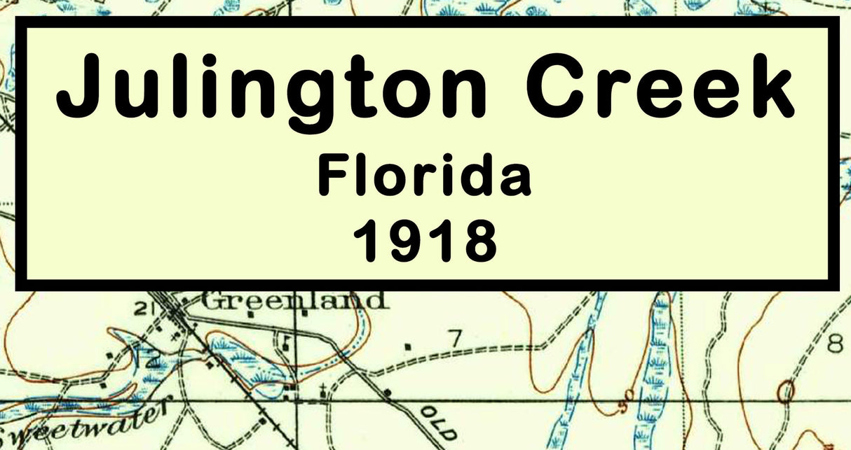 1918 Map of Julington Creek Florida Mandarin Fruit Cove