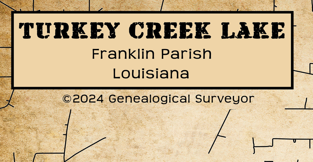 2024 Map of Turkey Creek Lake Franklin Parish Louisiana