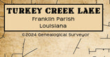 2024 Map of Turkey Creek Lake Franklin Parish Louisiana