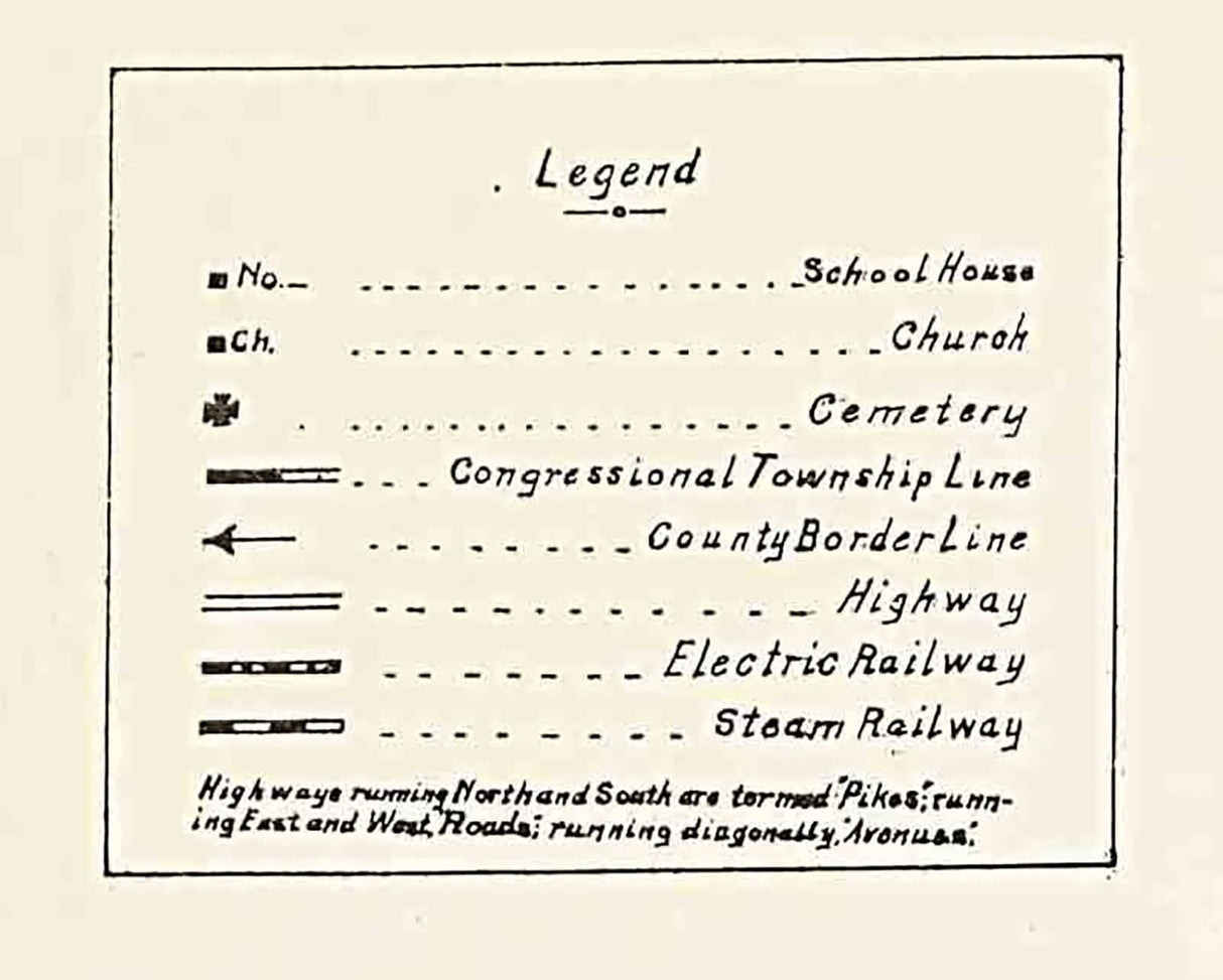 1904 Farm Line Map of Delaware County Indiana