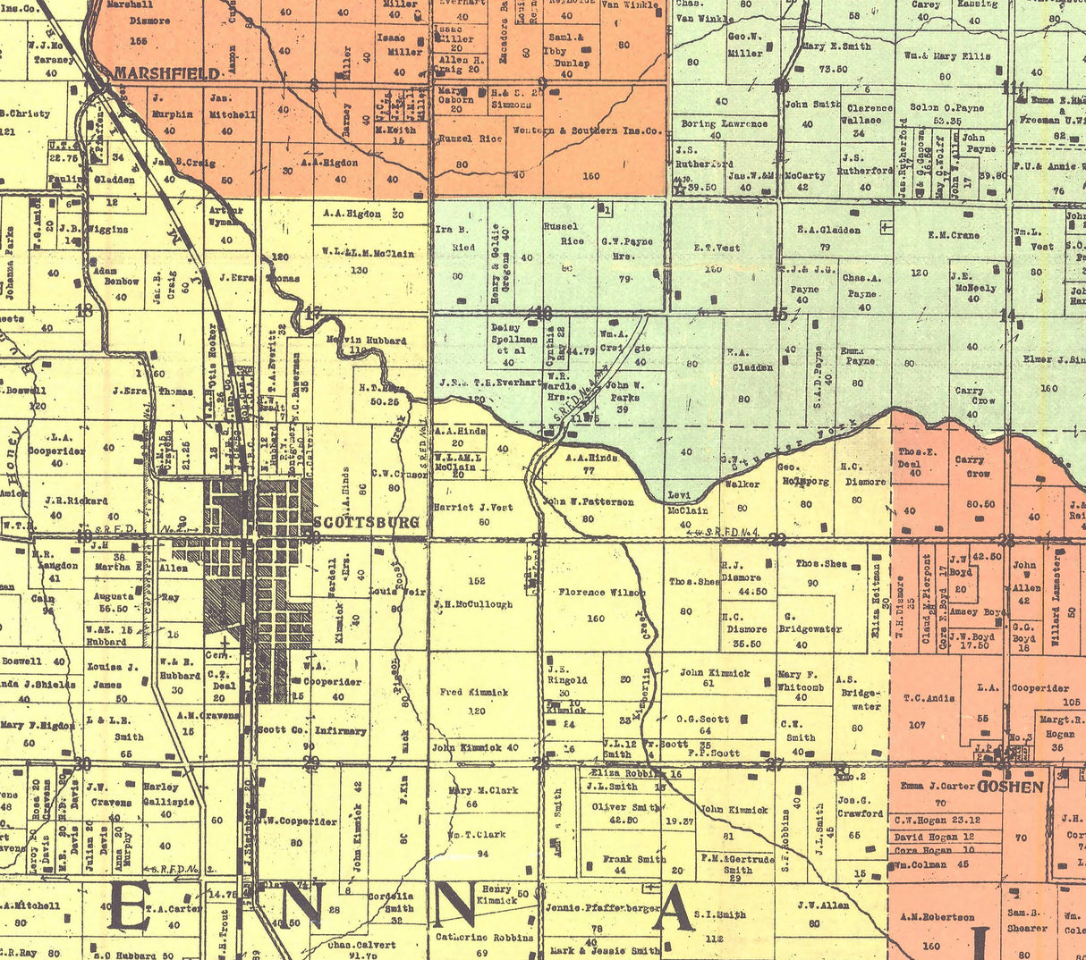 1906 Map of Scott County Indiana