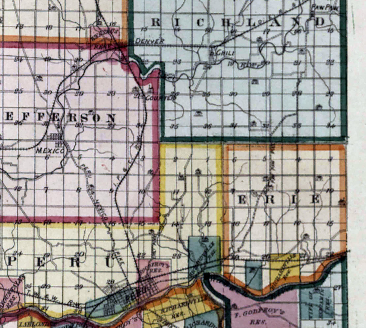 1877 Map of Miami County Indiana