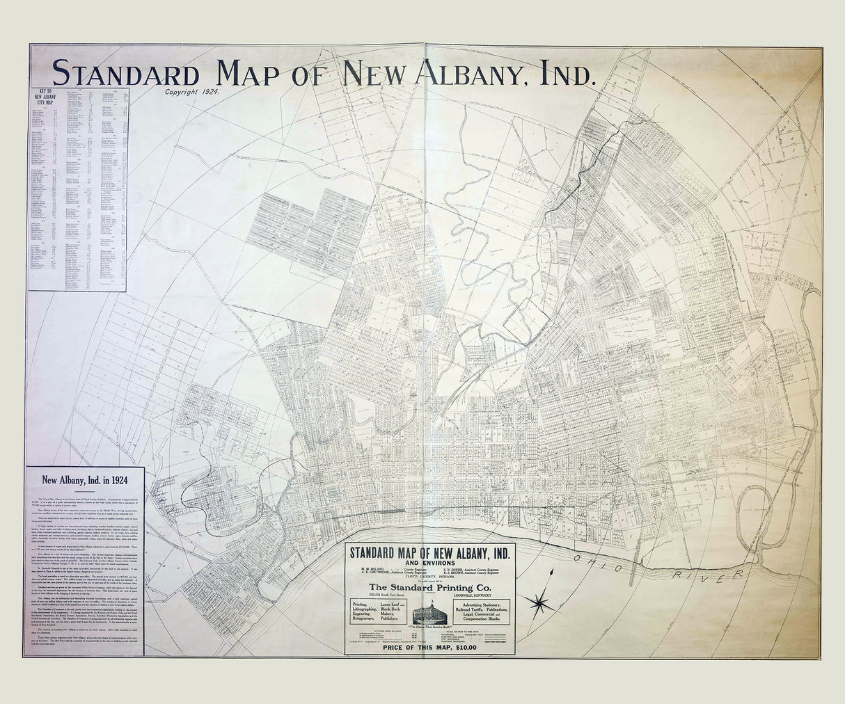 1924 Map of New Albany Indiana