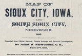 1893 Map of Sioux City Iowa