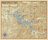 1958 Map of Senecaville Lake Ohio Guernsey and Noble County