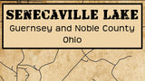 2024 Map of Senecaville Lake Ohio Guernsey and Noble County