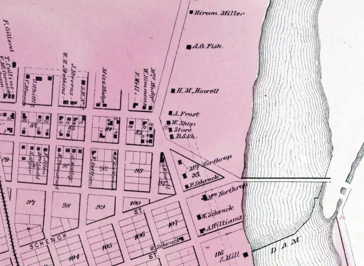 1867 Map of Oswego Falls Oswego County New York