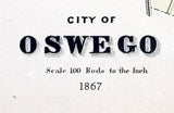 1867 Map of Oswego Oswego County New York