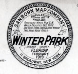 1919 Town Map of Winter Park Orange County Florida