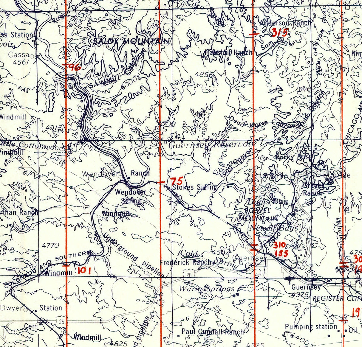 1899 Map of Platte County Wyoming