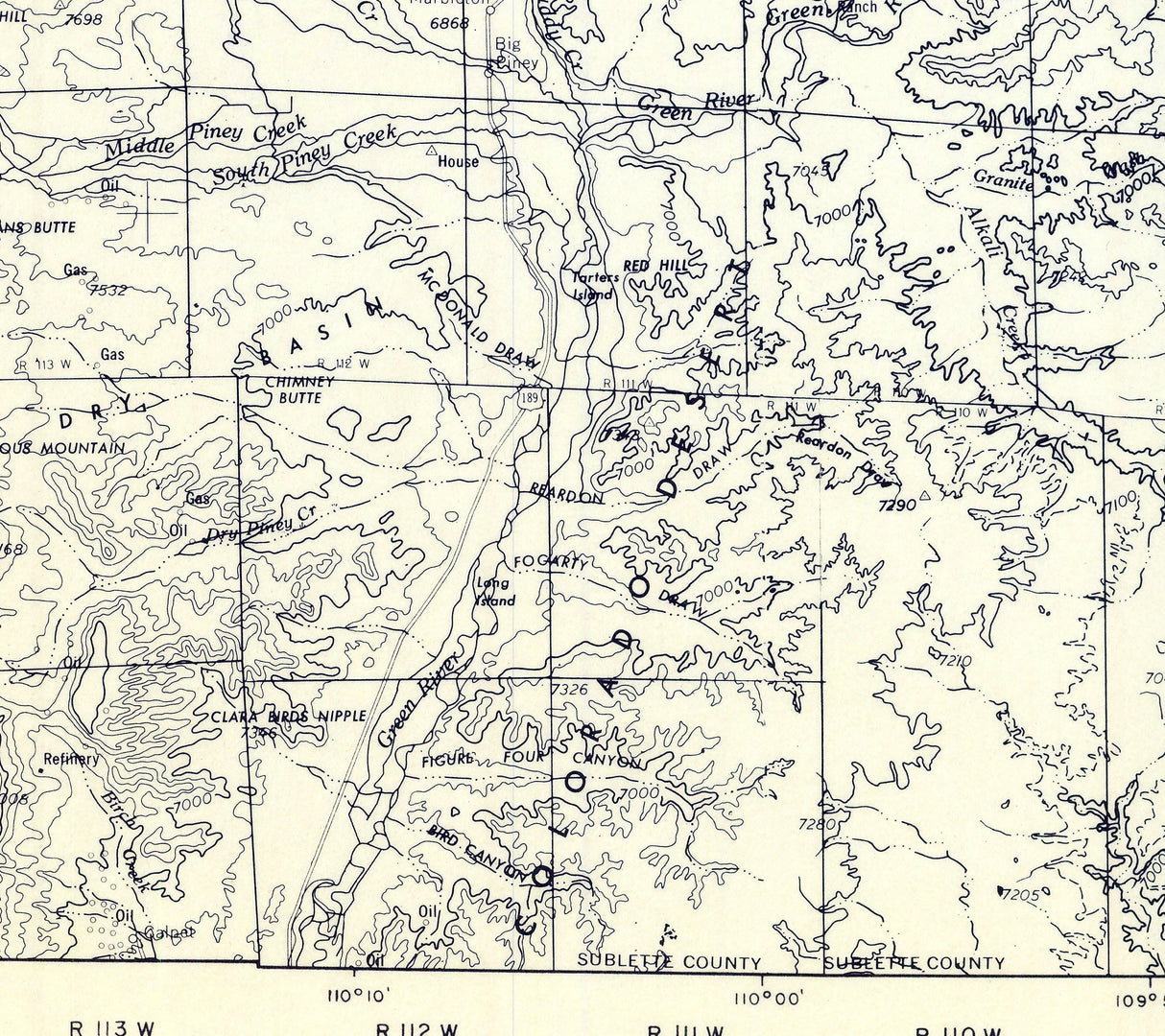 1899 Map of Sublette County Wyoming