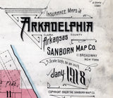 1918 Map of Arkadelphia Clark County Arkansas