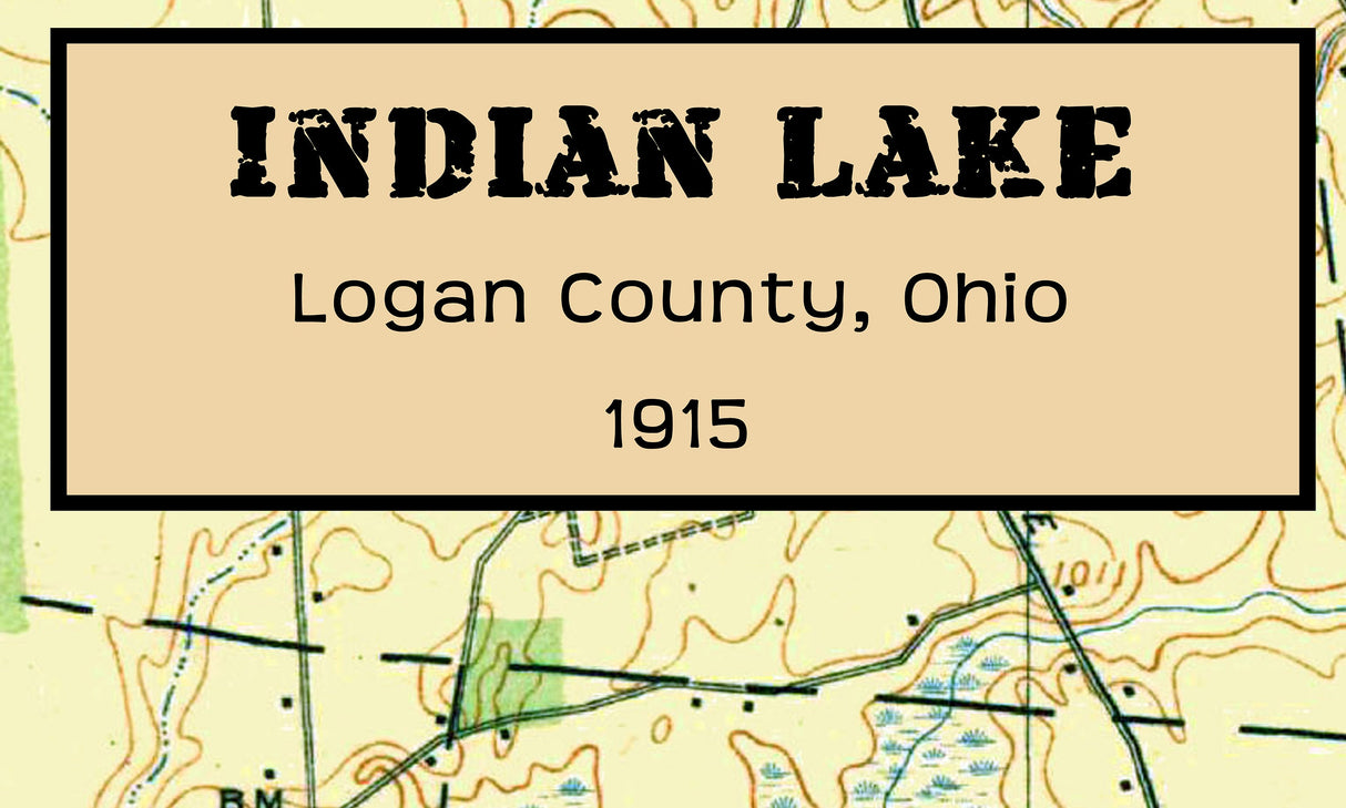 1915 Map of Indian Lake Logan County Ohio