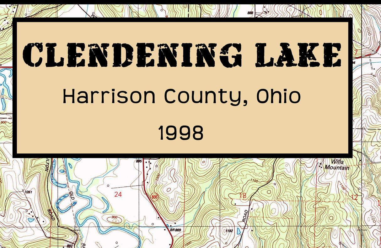 1998 Map of Clendening Lake Harrison County Ohio