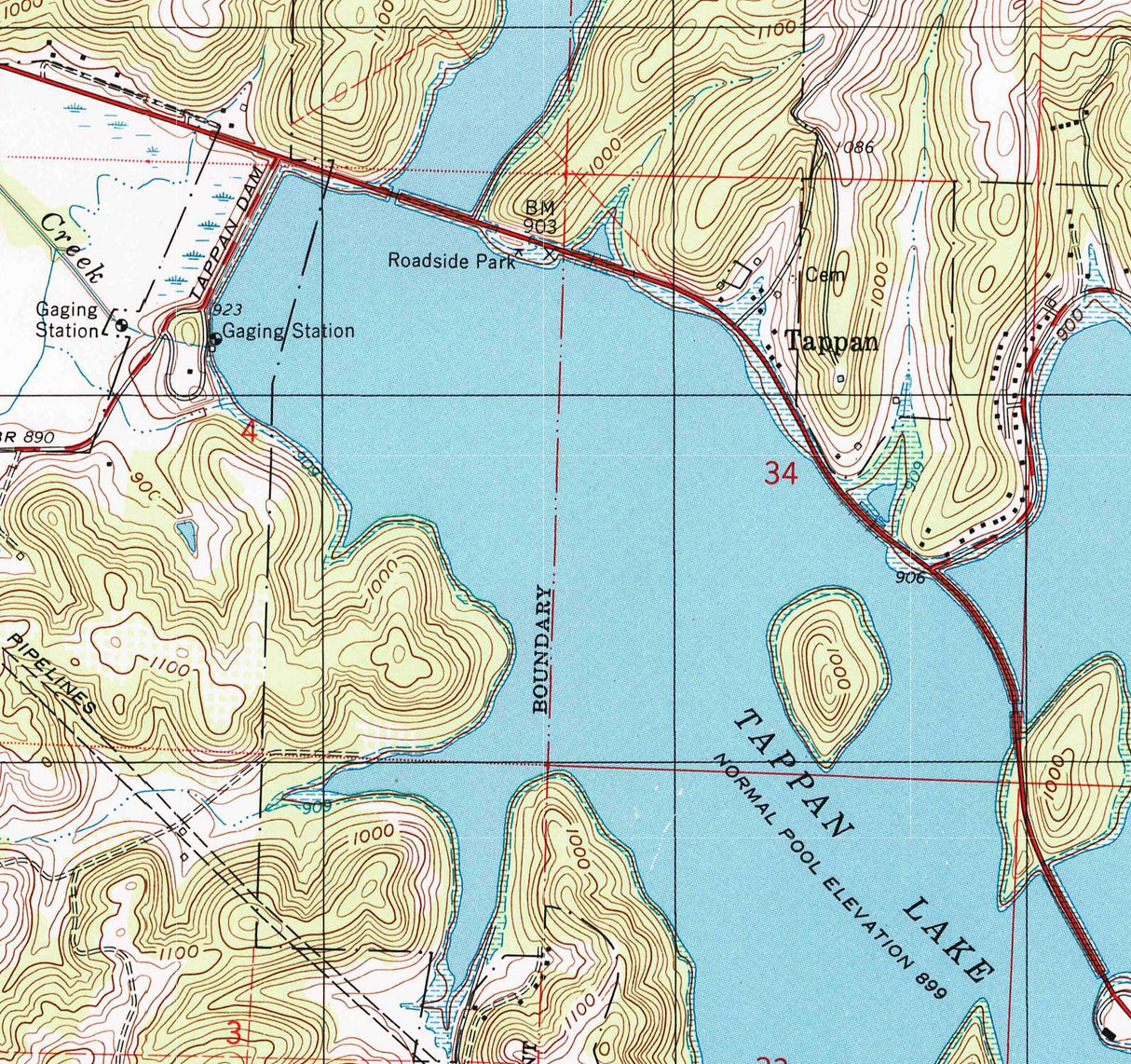 1998 Map of Tappan Lake Ohio