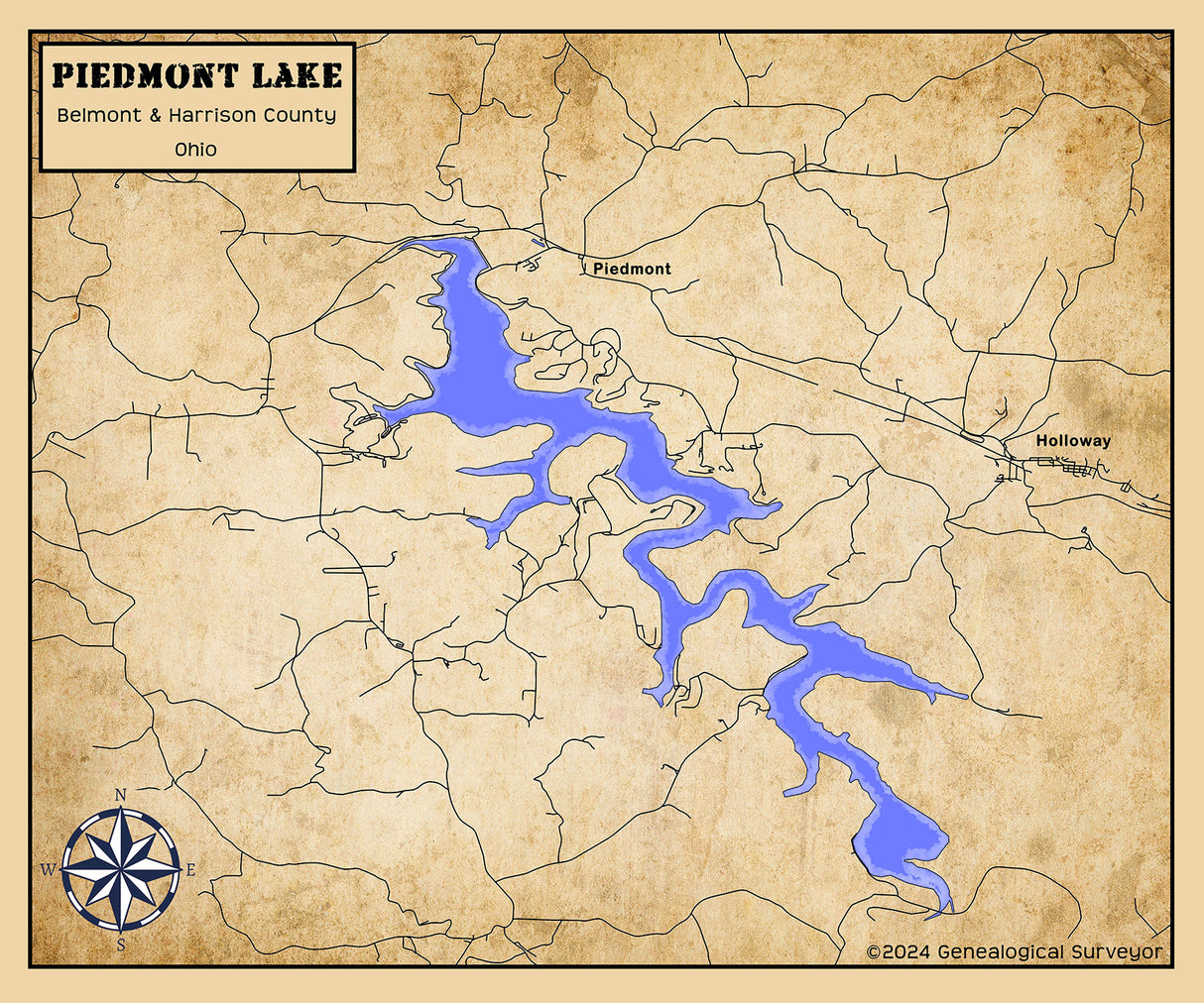 2024 Map of Piedmont Lake Ohio