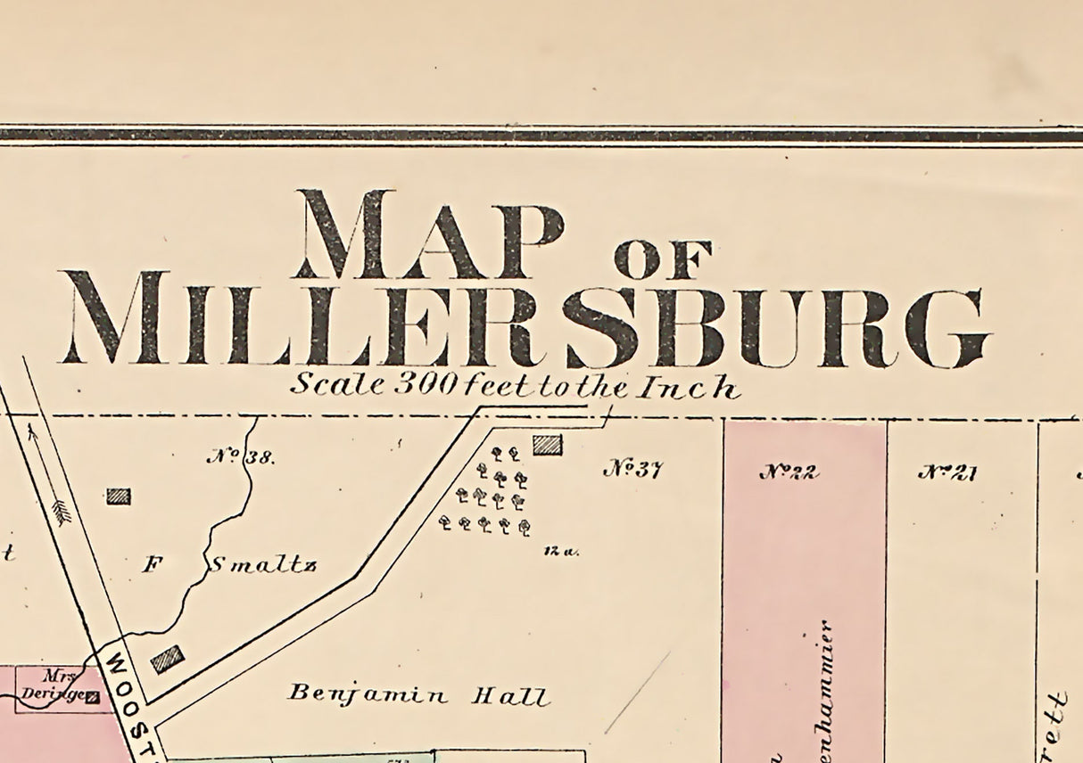 1875 Map of Millersburg Holmes County Ohio