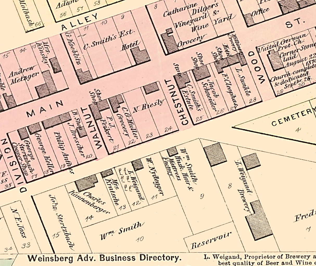 1875 Map of Weinsberg Holmes County Ohio