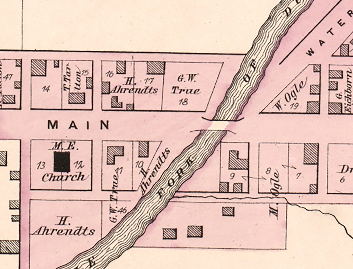 1876 Map of Middleburg and Union Noble County Ohio