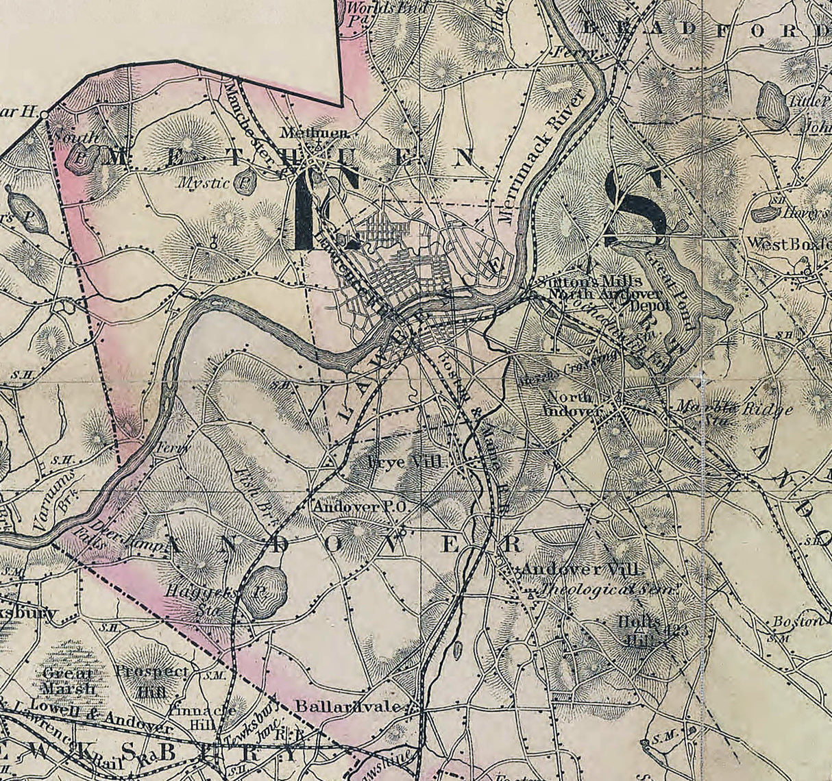 1850 Map of Essex County Massachusetts