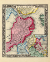 1860 Map of Boston Massachusetts