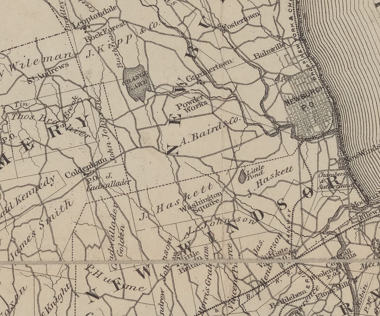 1880 Map of Orange County and Rockland County New York