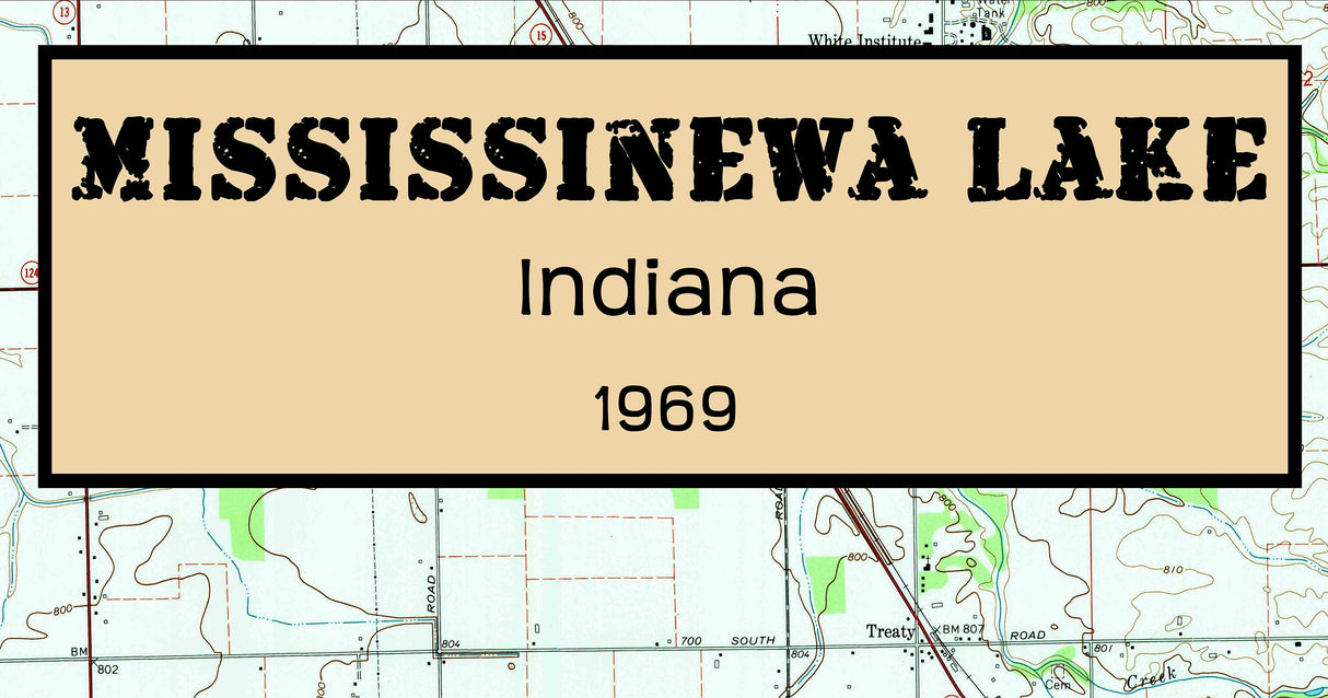 1969 Map of Mississinewa Lake Indiana