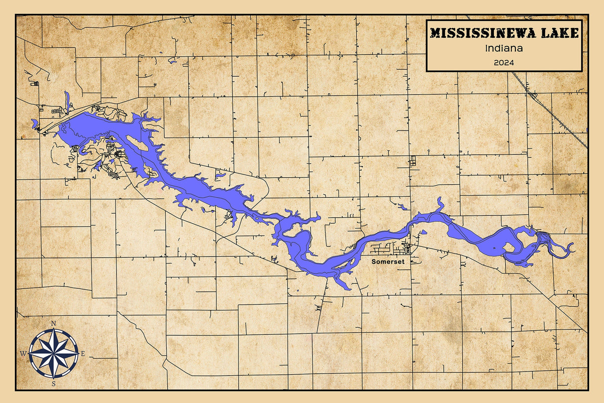 2024 Map of Mississinewa Lake Indiana