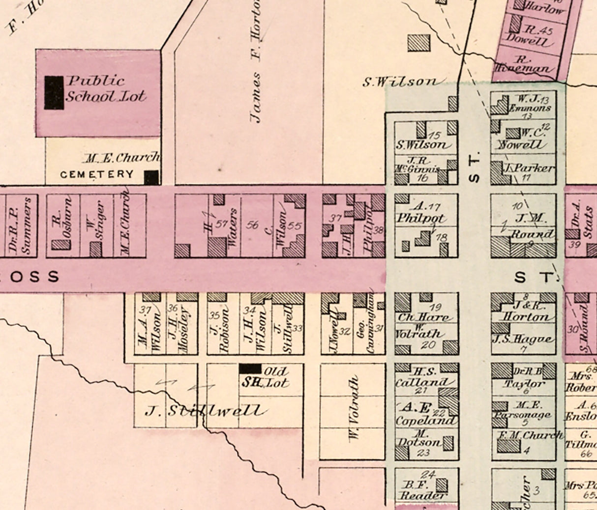 1876 Map of Summerfield Noble County Ohio