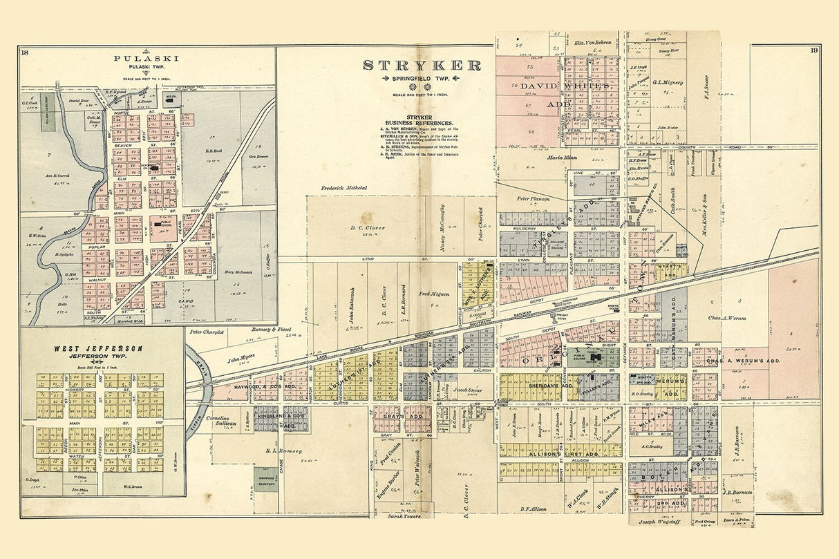 1894 Map of Stryker Williams County Ohio