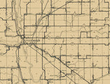 1909 Map of Bartholomew County Indiana