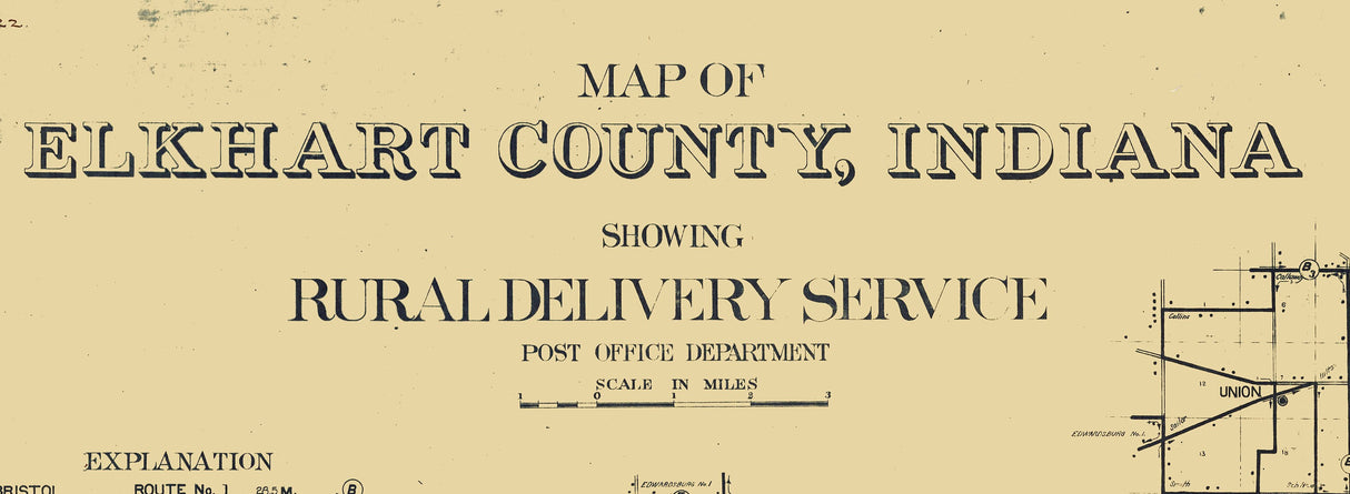 1909 Map of Elkhart County Indiana