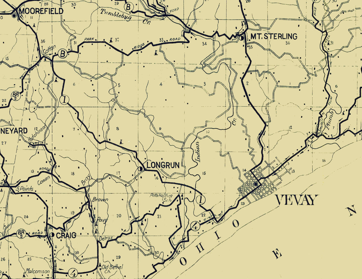 1910 Map of Switzerland County Indiana