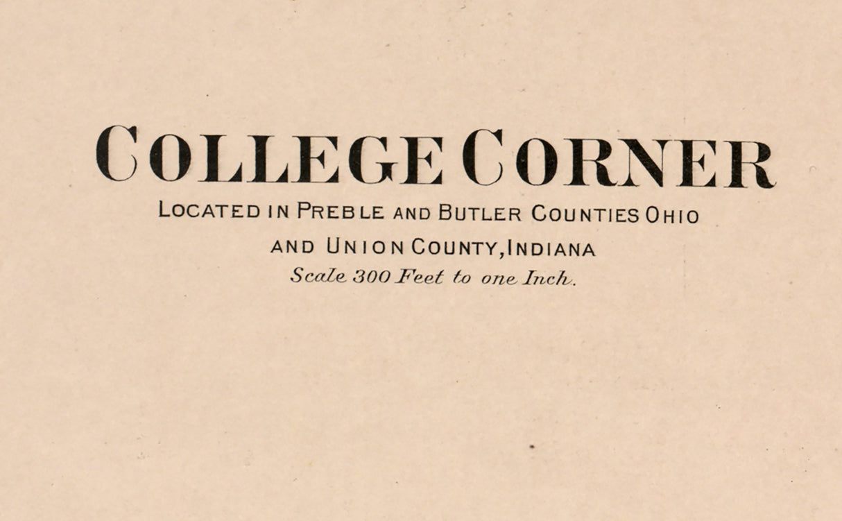 1912 Map of College Corner Preble County Ohio