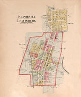 1912 Map of Euphemia and Lewisburg Preble County Ohio