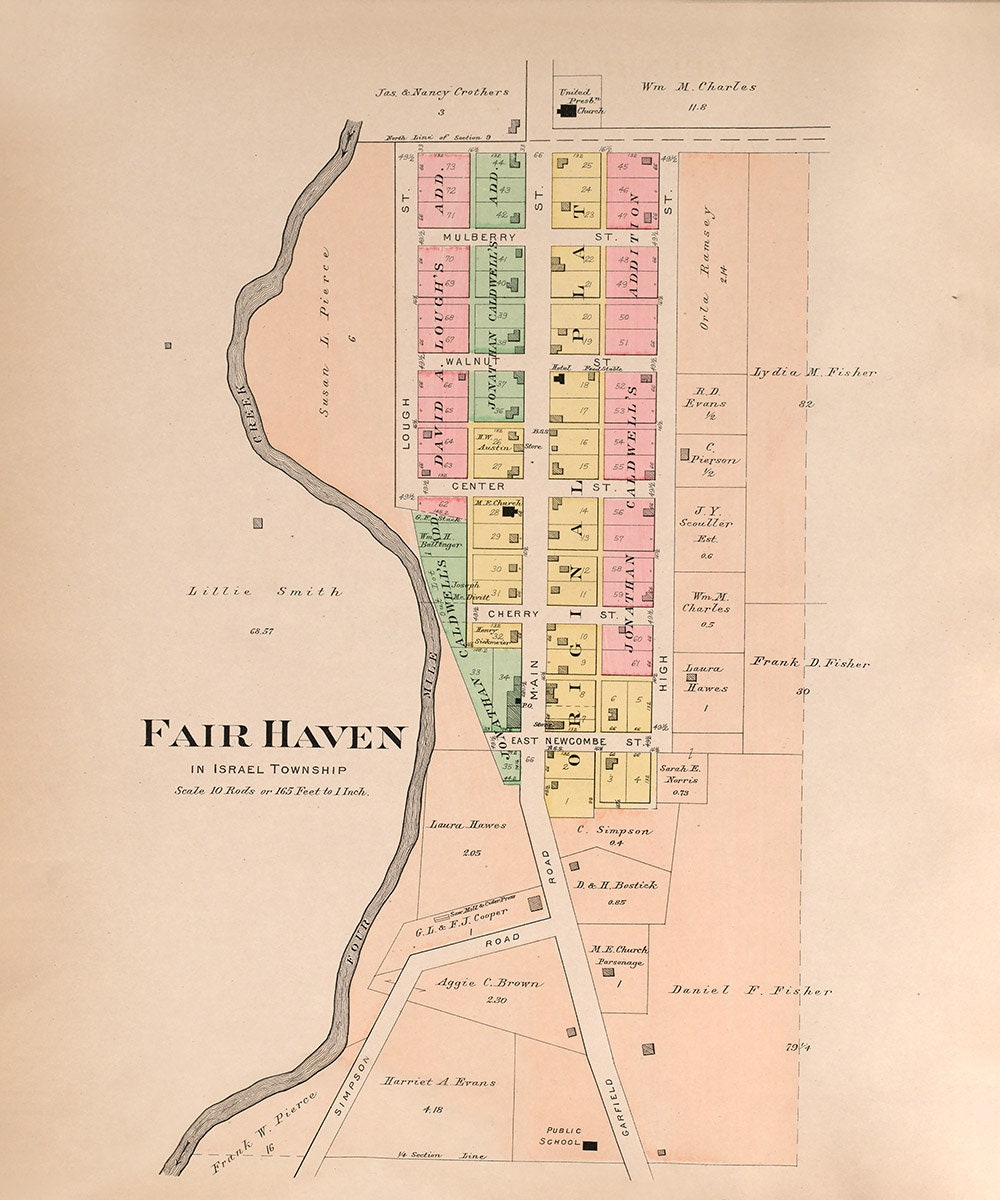 1912 Map of Fair Haven Preble County Ohio