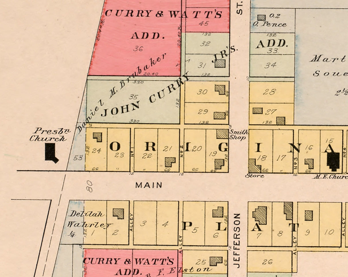 1912 Map of Gettysburg Preble County Ohio