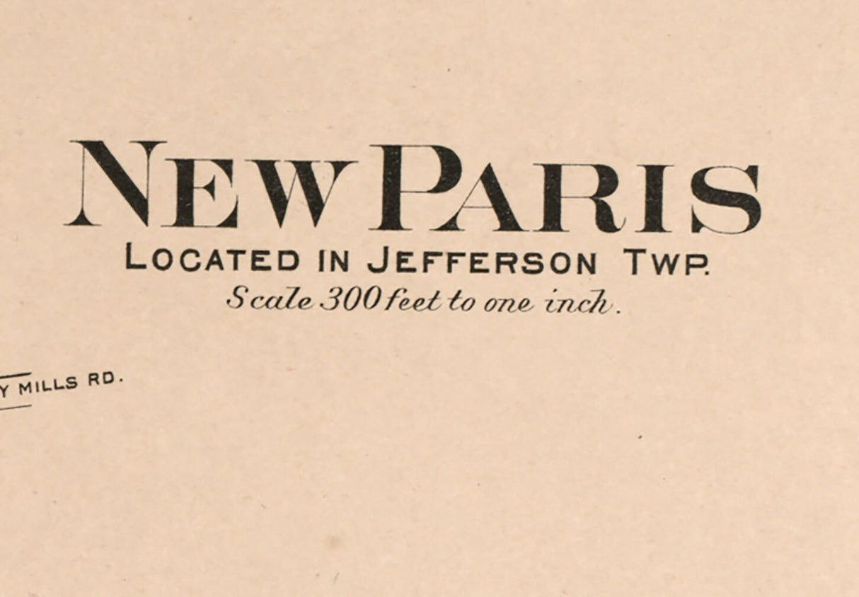 1912 Map of New Paris Preble County Ohio