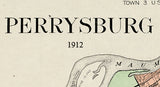 1912 Map of Perrysburg Wood County Ohio