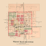 1912 Map of West Manchester Preble County Ohio