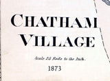 1873 Map of Chatham Village Columbia County New York