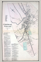 1873 Map of Chatham Village Columbia County New York