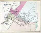 1873 Map of Hudson Columbia County New York
