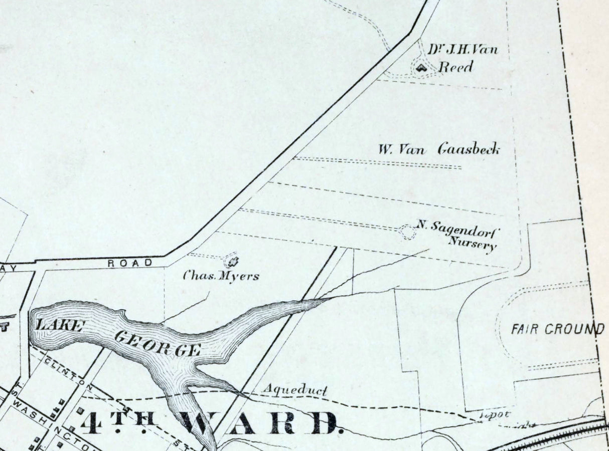 1873 Map of Hudson Columbia County New York