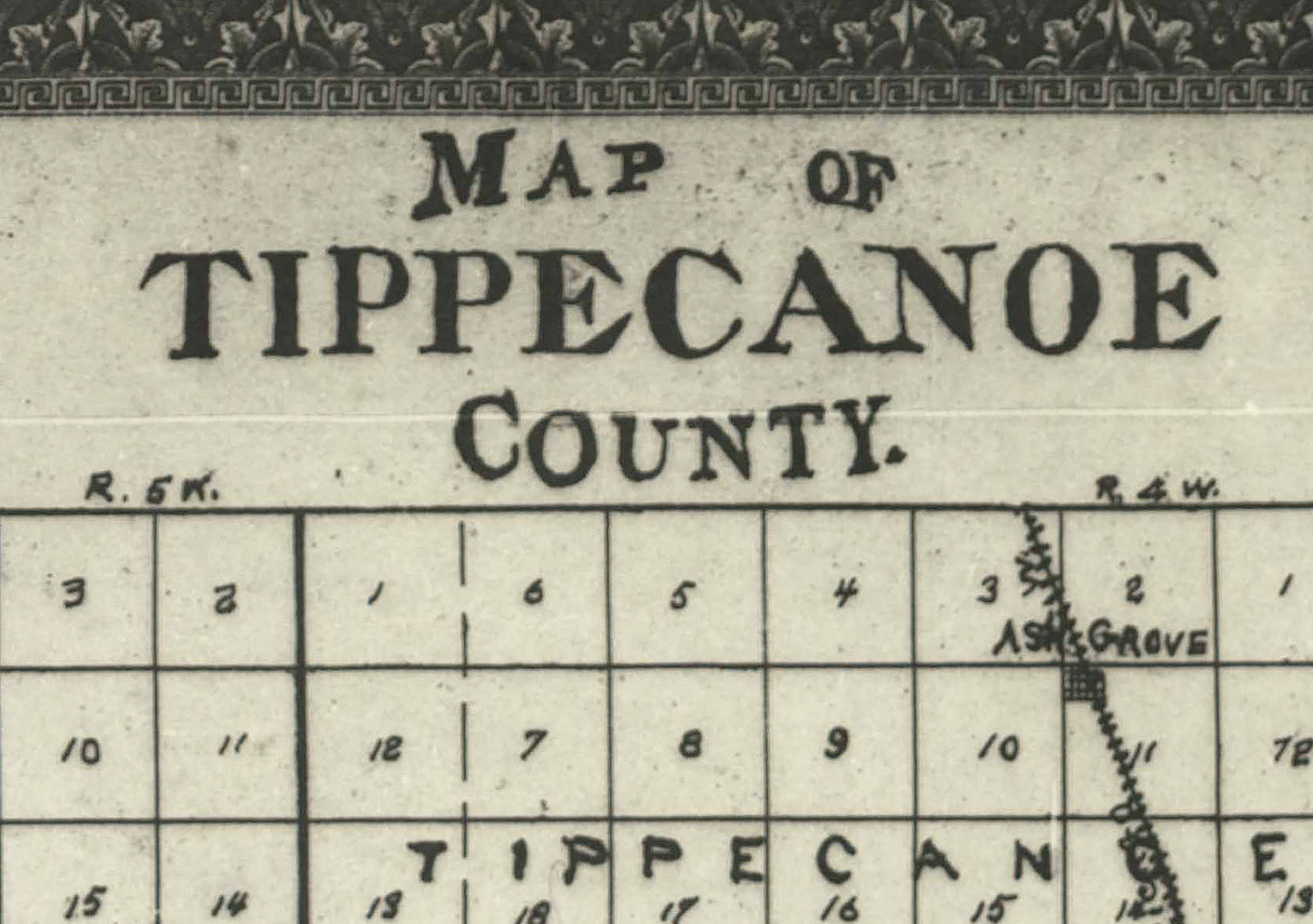 1888 Map of Tippecanoe County Indiana