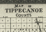 1888 Map of Tippecanoe County Indiana