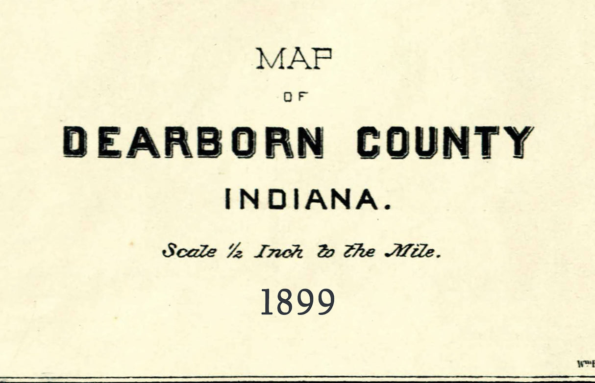 1899 Map of Dearborn County Indiana
