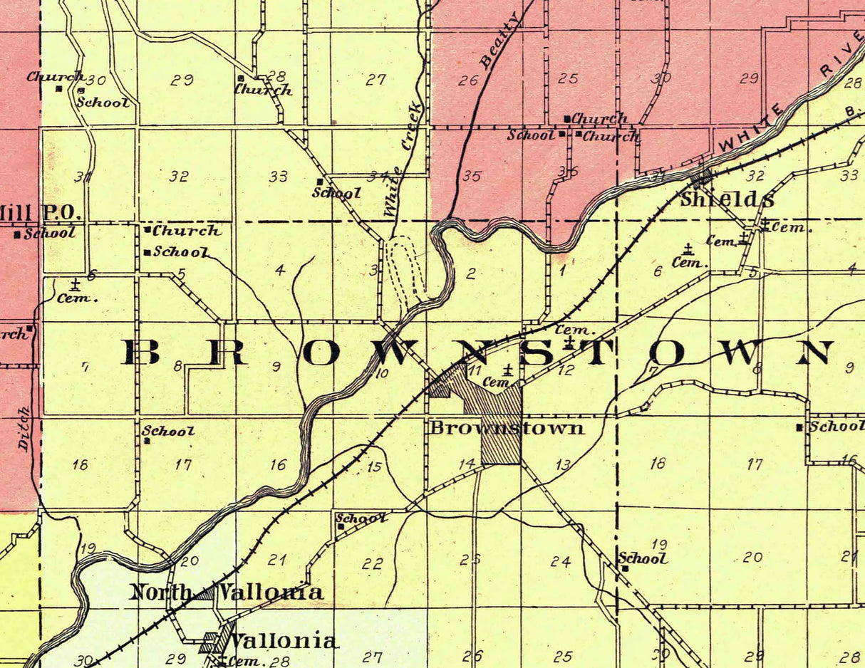 1900 Map of Jackson County Indiana