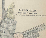 1892 Map of Shoals Martin County Indiana