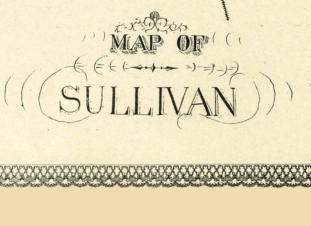 1899 Map of Sullivan Sullivan County Indiana